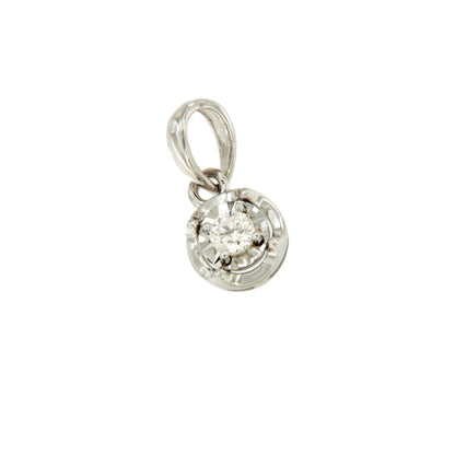 ALGUER pendant, 18k white gold charm with brilliant illusion view.