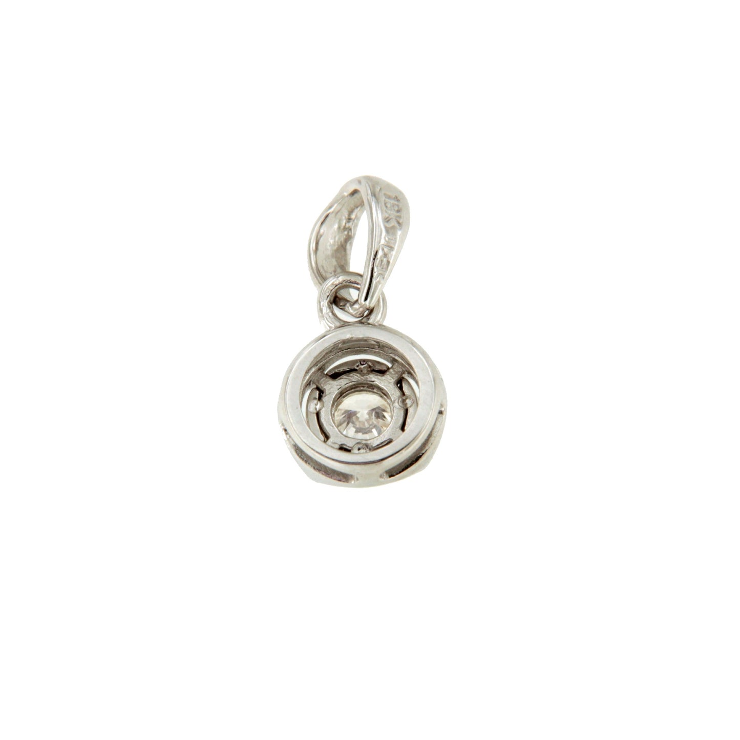 ALGUER pendant, 18k white gold charm with brilliant illusion view.
