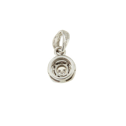 ALGUER pendant, 18k white gold charm with brilliant illusion view.