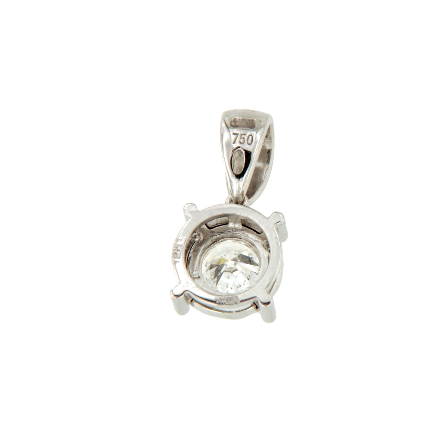 BATH pendant, 18k white gold charm with brilliant illusion view.