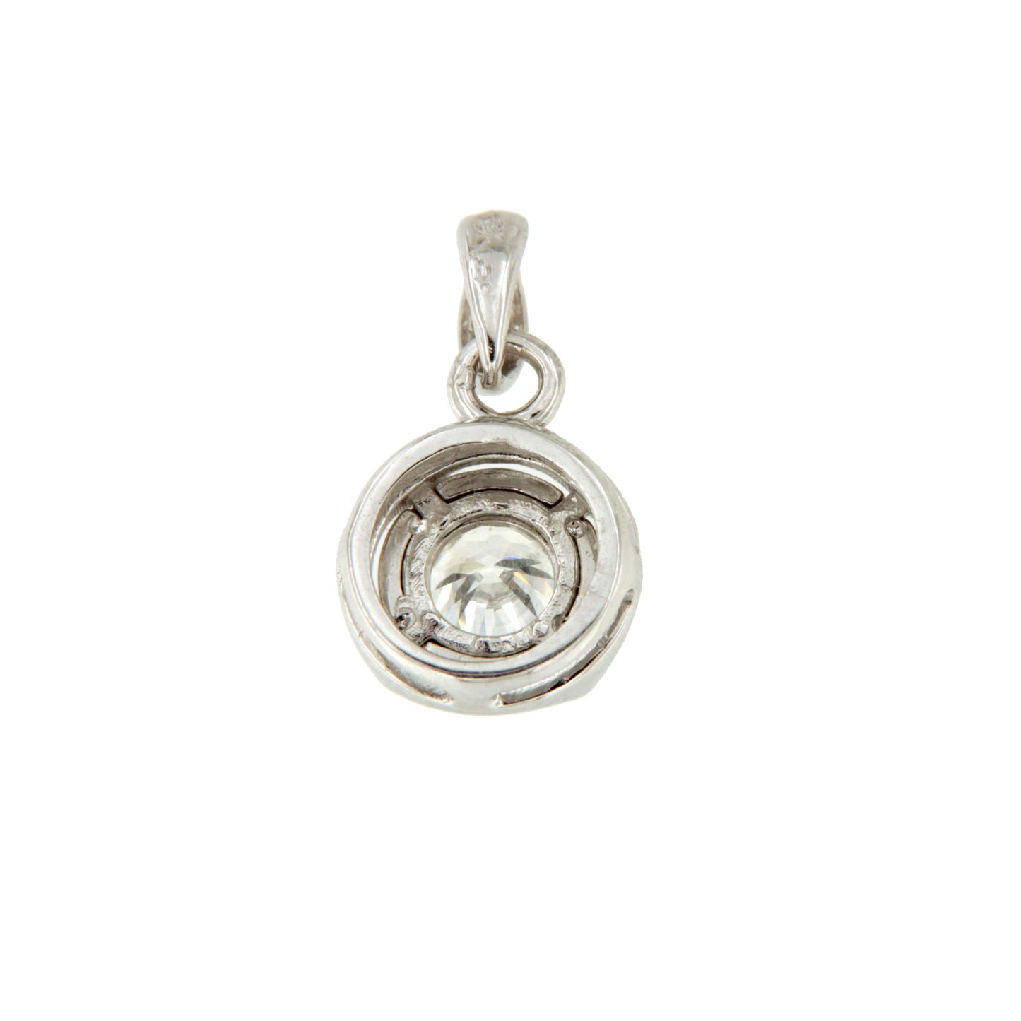 ALGUER pendant, 18k white gold charm with brilliant illusion view.
