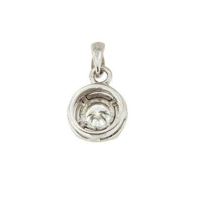 ALGUER pendant, 18k white gold charm with brilliant illusion view.