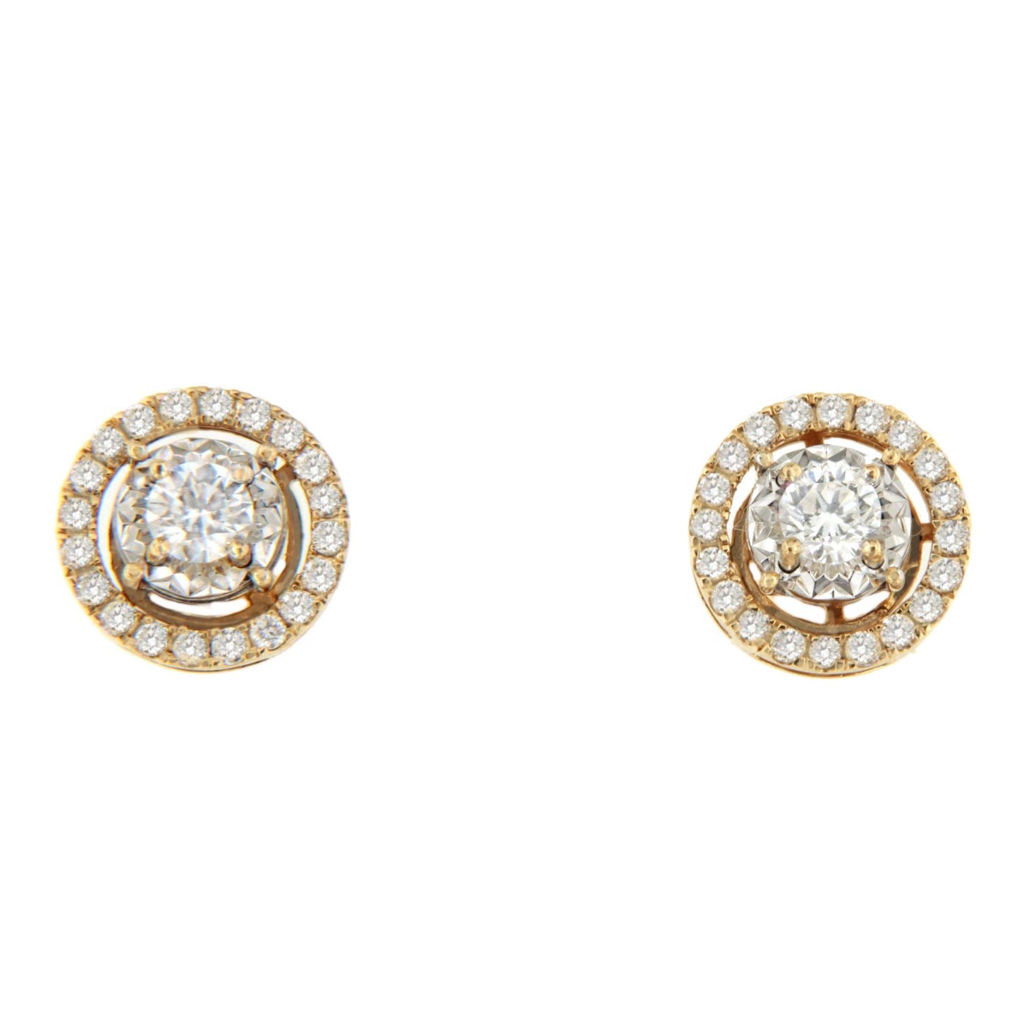 Pendiente CAPRERA desmontables de oro amarillo y blanco 18 ktes en brillantes.
