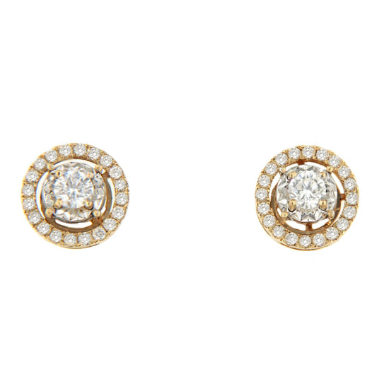 Pendiente CAPRERA desmontables de oro amarillo y blanco 18 ktes en brillantes.