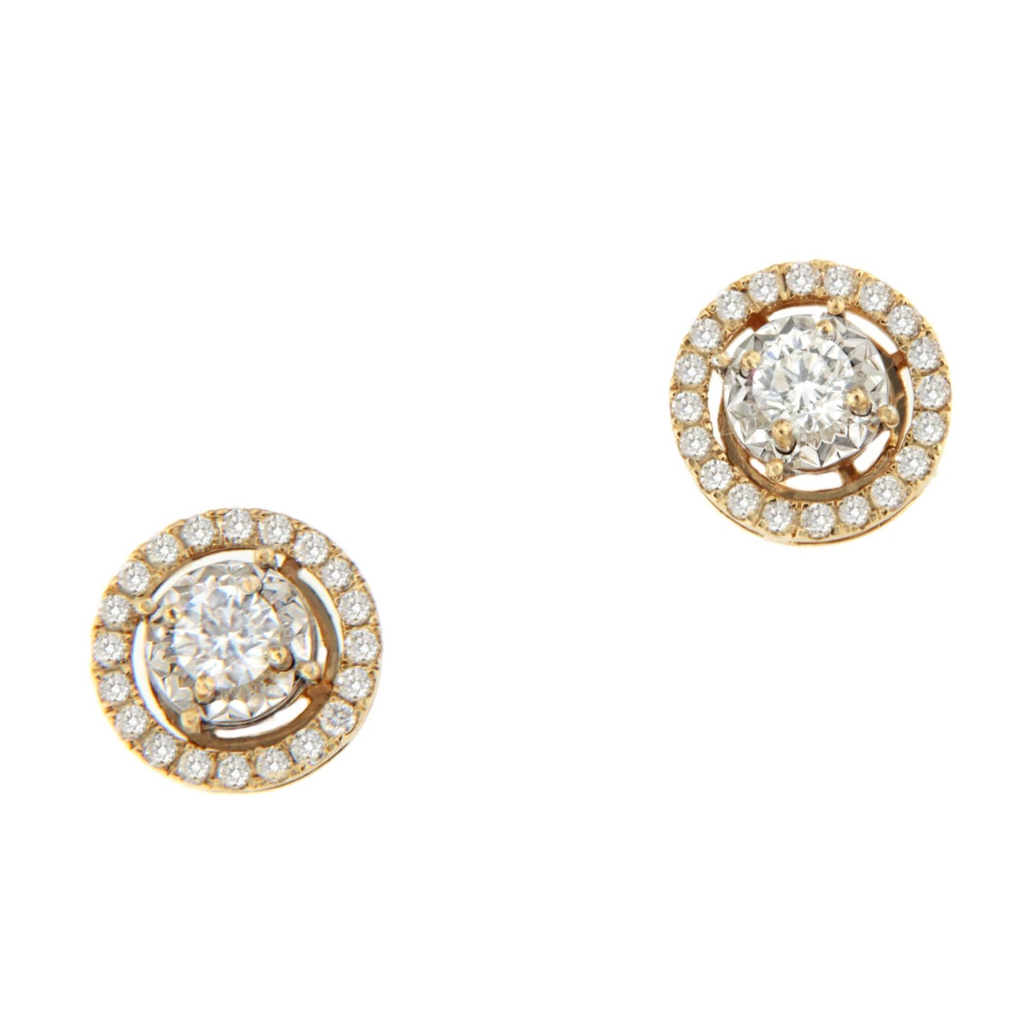 Pendiente CAPRERA desmontables de oro amarillo y blanco 18 ktes en brillantes.