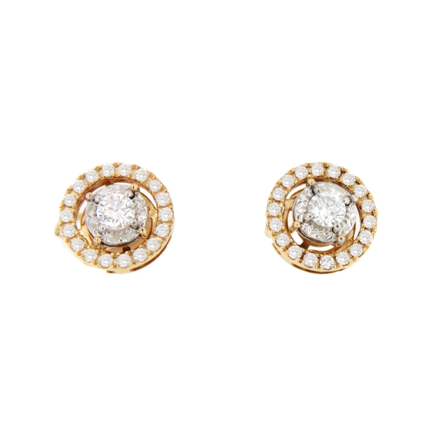 MUNICH detachable earrings in 18k yellow and white gold with diamonds.
