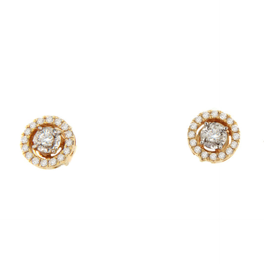 Pendiente MUNICH desmontables de oro amarillo y blanco 18 ktes en brillantes.