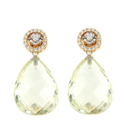 Pendiente MUNICH desmontables de oro amarillo y blanco 18 ktes en brillantes.