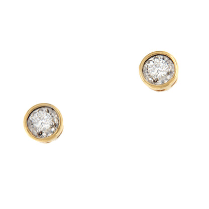 Pendiente MANAOS dormilones de brillantes en oro blanco y amarillo 18 ktes