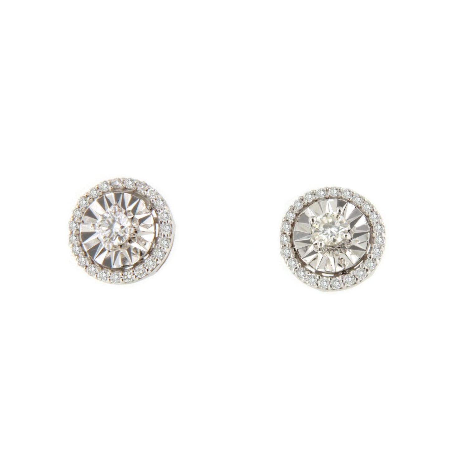 Pendiente MIRTILLO dormilones de brillantes en oro blanco 18 ktes