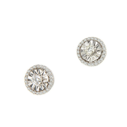 Pendiente MIRTILLO dormilones de brillantes en oro blanco 18 ktes