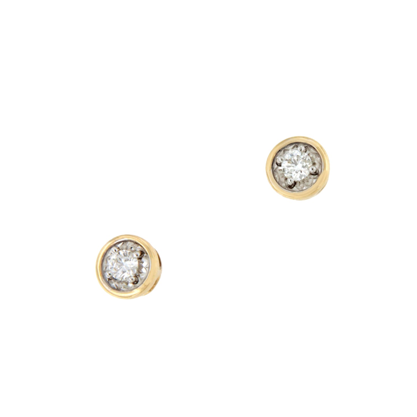 Pendiente MANAOS dormilones de brillantes en oro blanco y amarillo 18 ktes