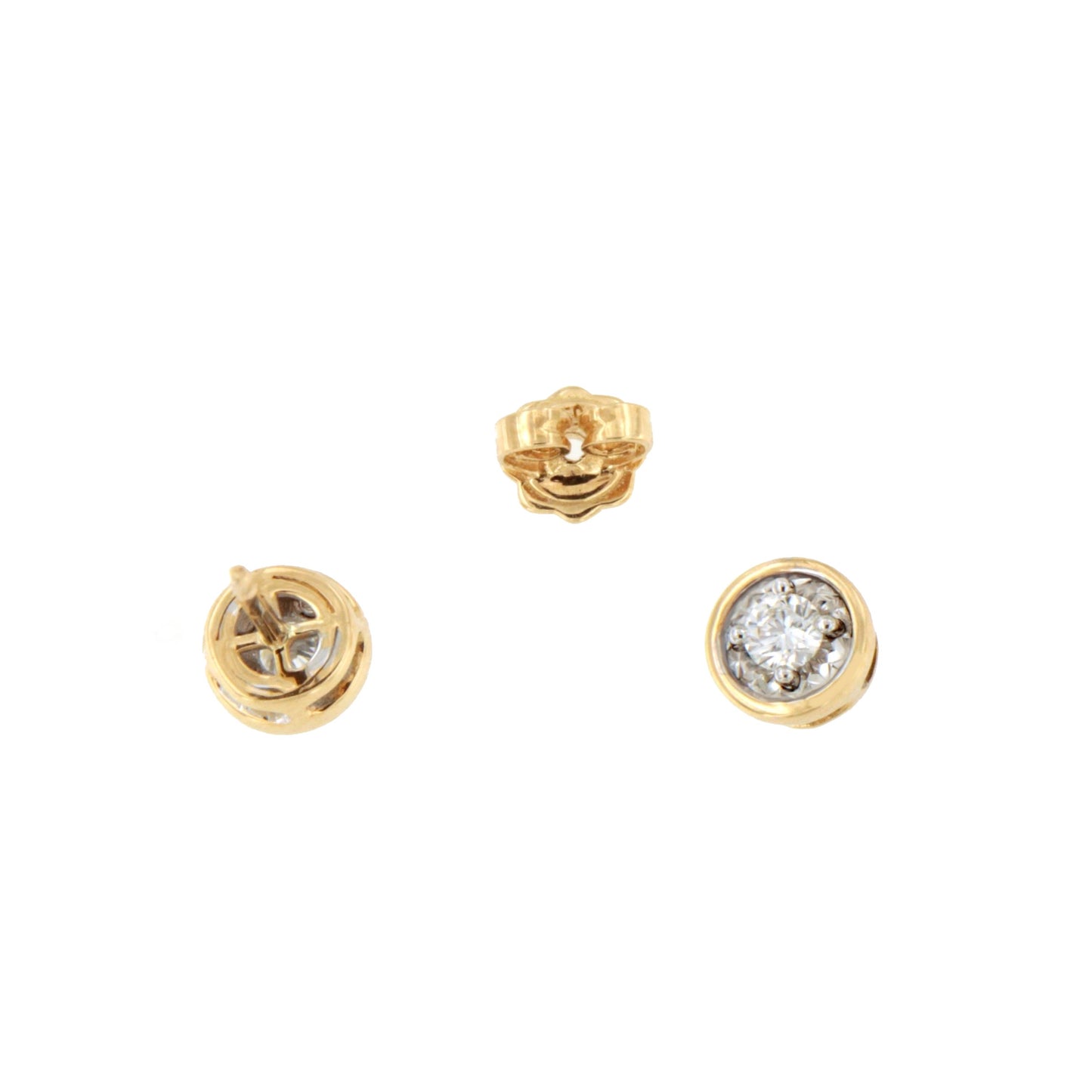 Pendiente MANAOS dormilones de brillantes en oro blanco y amarillo 18 ktes