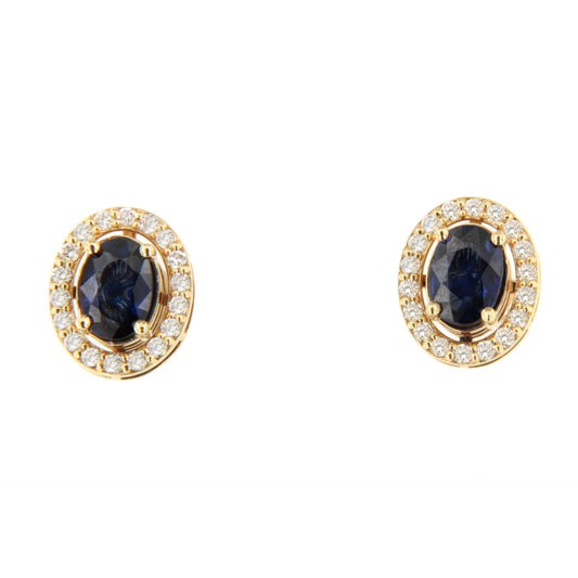 Pendiente NOURO desmontables oro amarillo 18 ktes zafiros o esmeraldas y brillantes.