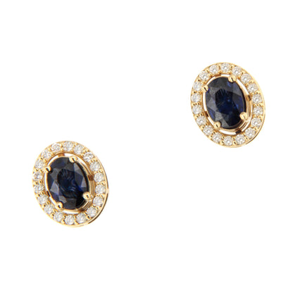 Pendiente NOURO desmontables oro amarillo 18 ktes zafiros o esmeraldas y brillantes.