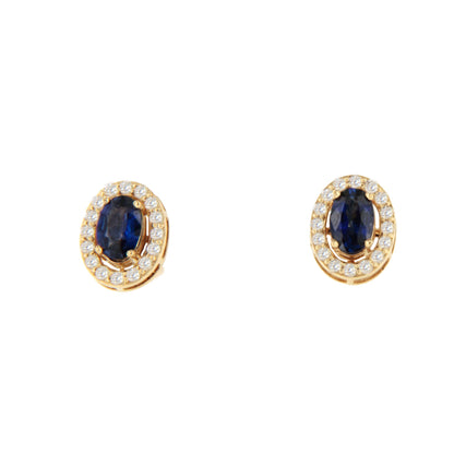 Pendiente NOURO desmontables oro amarillo 18 ktes zafiros o esmeraldas y brillantes.