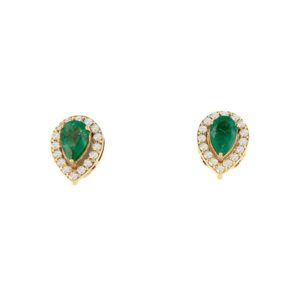Pendiente KAZAN desmontables oro amarillo 18 ktes zafiros o esmeraldas y brillantes.