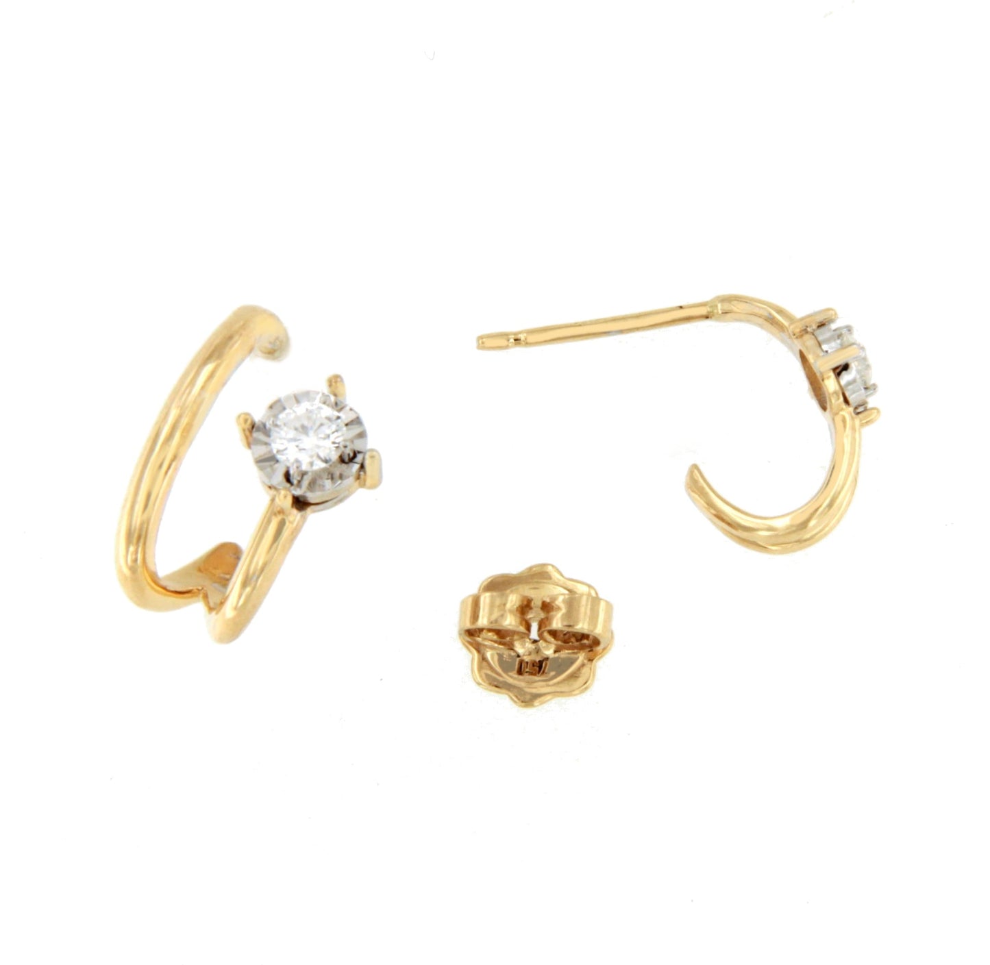 PEUMO short earrings in 18-karat yellow gold and diamonds.