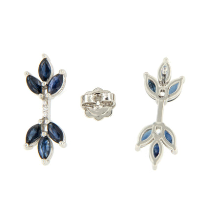 INARI marquise sapphires and diamonds earrings in 18k white gold