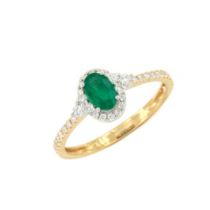 Anillo YANTEN roseta esmeralda o rubie con brillantes oro blanco o amarillo 18 ktes