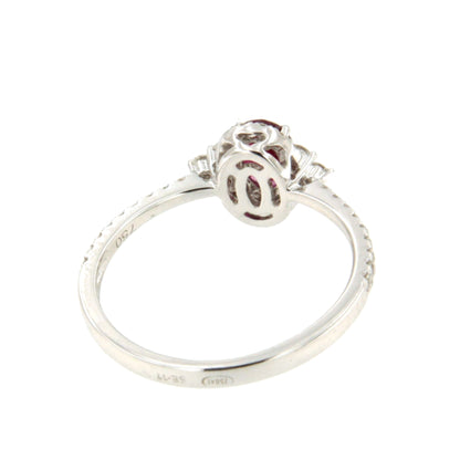 Anillo YANTEN roseta esmeralda o rubie con brillantes oro blanco o amarillo 18 ktes