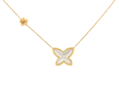 Gargantilla BACUPARI colgante mariposa con nacar en oro amarillo