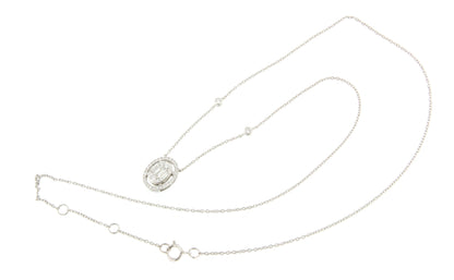 BONO choker pendant oval shape 18k white gold and diamonds