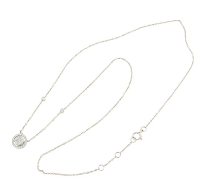 OULU choker with baguette and diamond pendants in 18k white gold