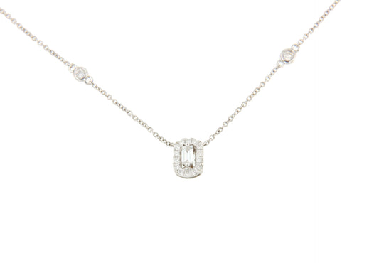 HARROW choker pendant rosette baguettes 18k white gold and diamonds