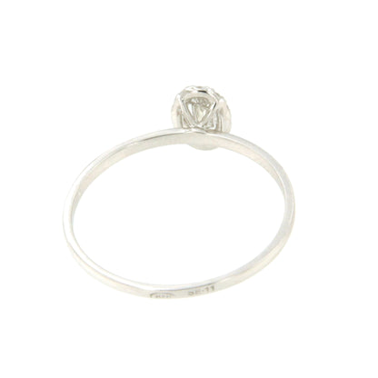 Anillo HAMPTON roseta en oro blanco 18 ktes con brillantes y baguettes.