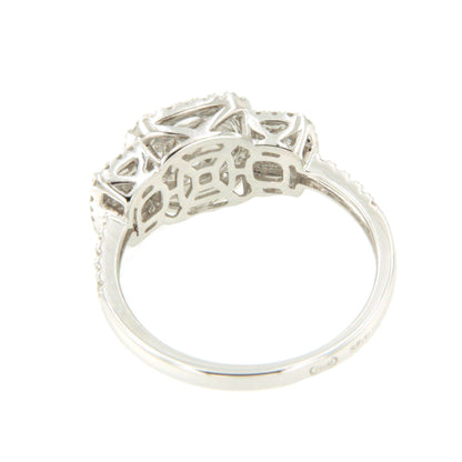 Anillo GEORGES en oro blanco 18 ktes con brillantes, princesa, maquis y baguettes.