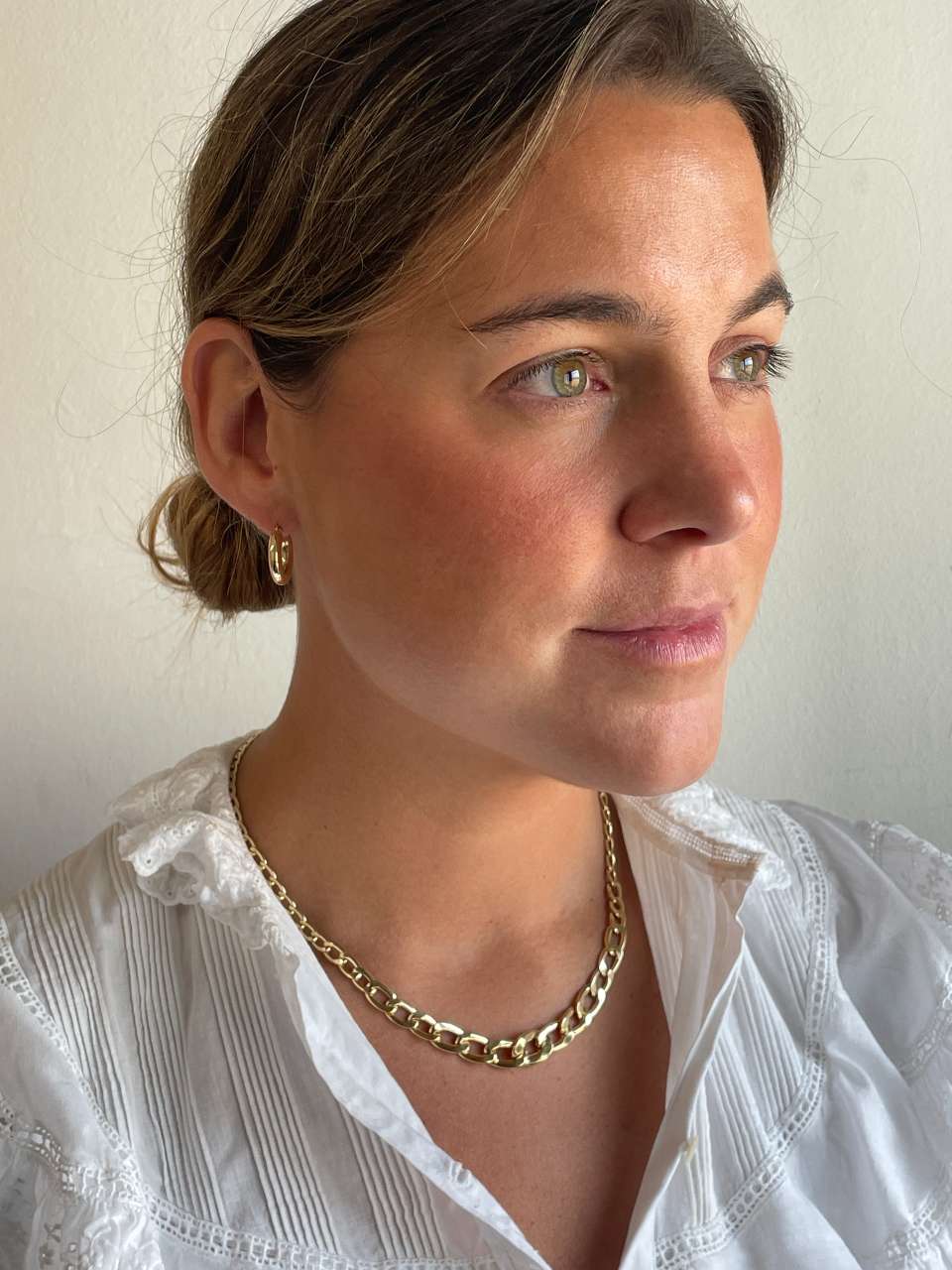 KINDU gargantilla eslabones en disminución barbada oro amarillo 18 ktes