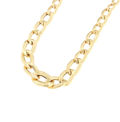 DINA choker with diminishing links and curb chain in 18k yellow gold