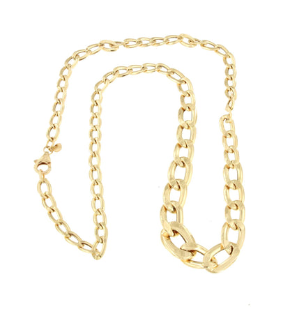 DINA choker with diminishing links and curb chain in 18k yellow gold