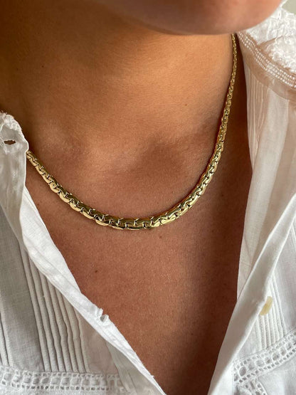 LUENA gargantilla eslabones en disminución barbada oro amarillo 18 ktes