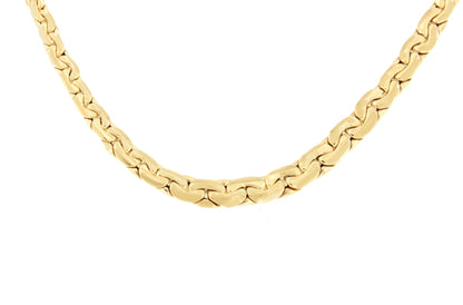 DINA choker with diminishing links and curb chain in 18k yellow gold