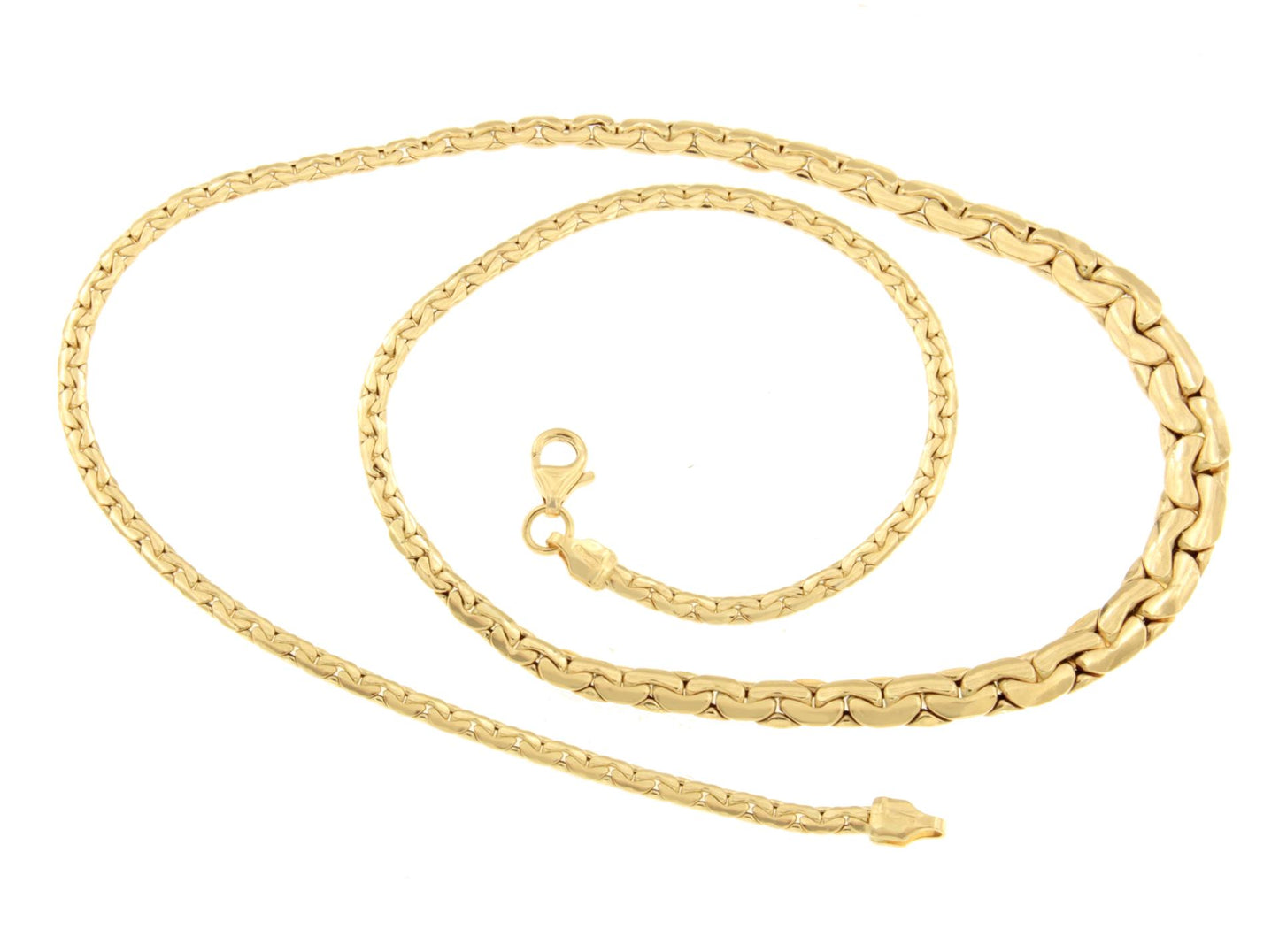 DINA choker with diminishing links and curb chain in 18k yellow gold