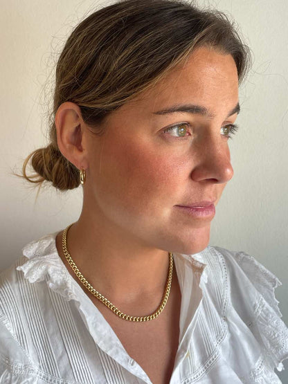 MERCURY curb choker, 2 sizes, 18k gold links