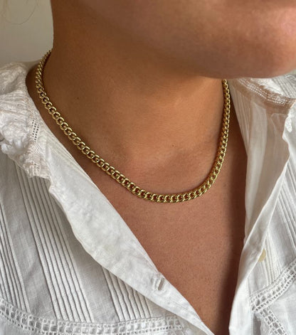 MERCURY curb choker, 2 sizes, 18k gold links