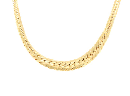 DINA choker with diminishing links and curb chain in 18k yellow gold