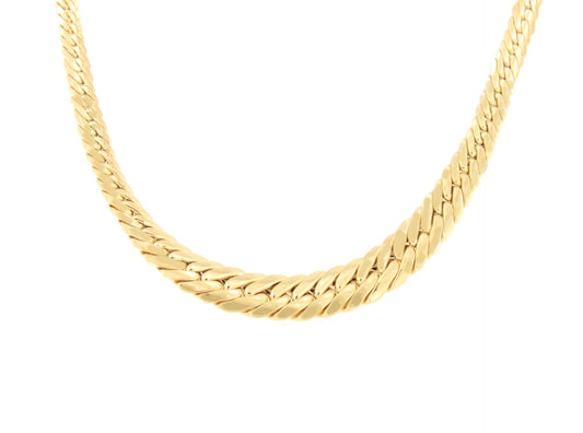 DINA choker with diminishing links and curb chain in 18k yellow gold