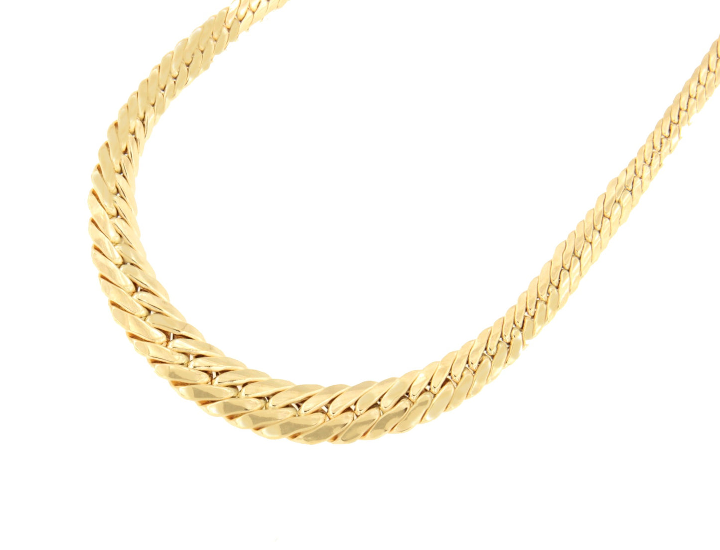 DINA choker with diminishing links and curb chain in 18k yellow gold