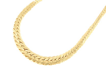 DINA choker with diminishing links and curb chain in 18k yellow gold