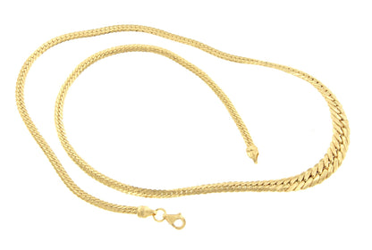 DINA choker with diminishing links and curb chain in 18k yellow gold