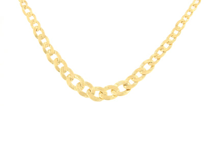 DINA choker with diminishing links and curb chain in 18k yellow gold