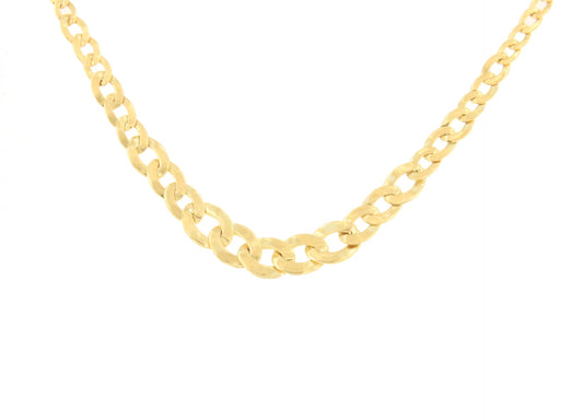 DINA choker with diminishing links and curb chain in 18k yellow gold