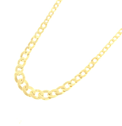 DINA choker with diminishing links and curb chain in 18k yellow gold