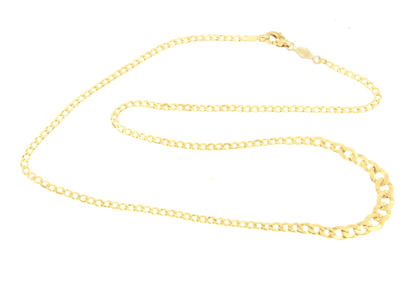 DINA choker with diminishing links and curb chain in 18k yellow gold