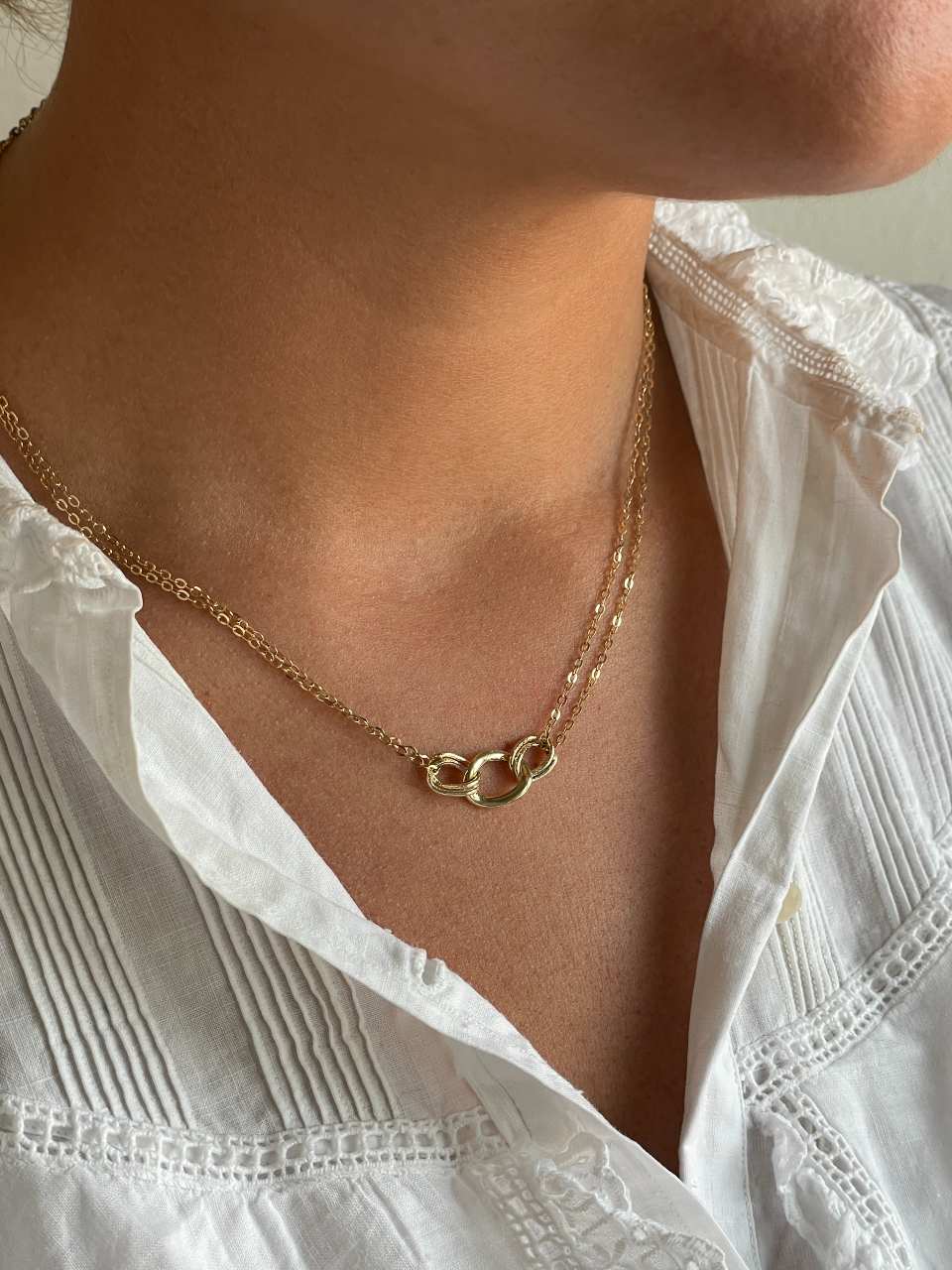 ERDAL choker in 18-karat yellow gold with cubic zirconia