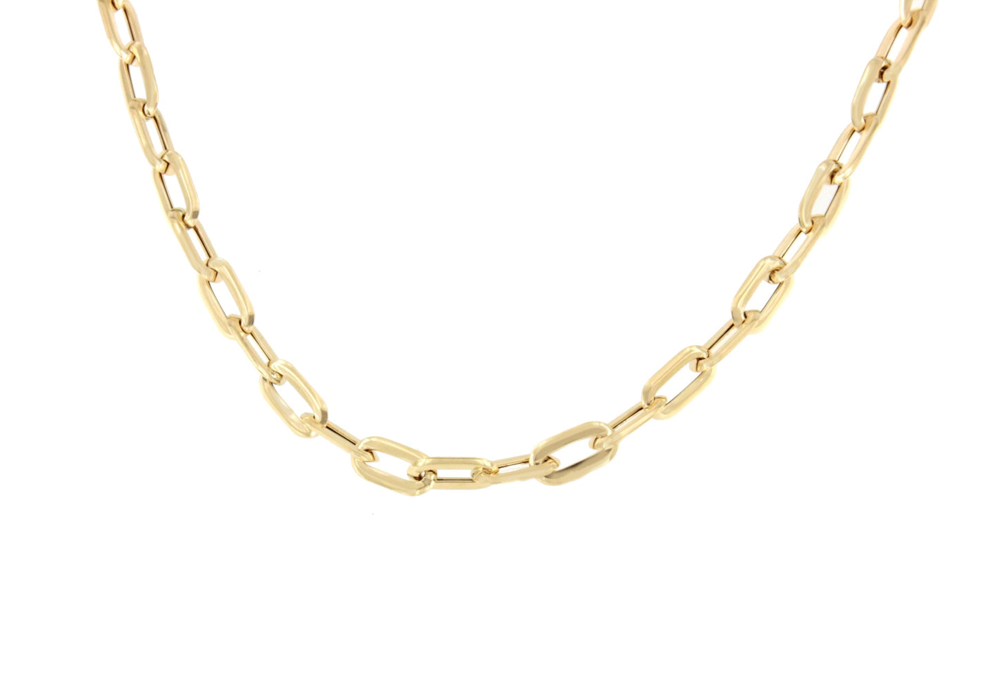 DINA choker with diminishing links and curb chain in 18k yellow gold